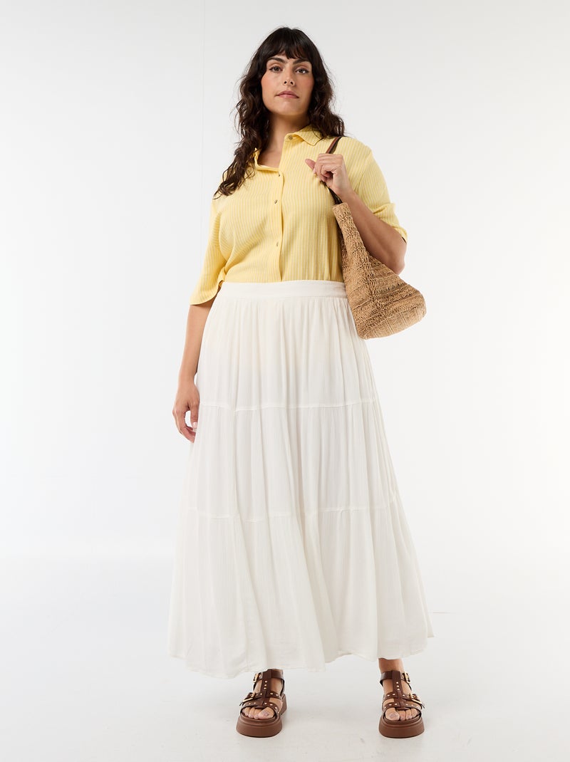 Chemise à manches courtes boutonnée Jaune - Kiabi