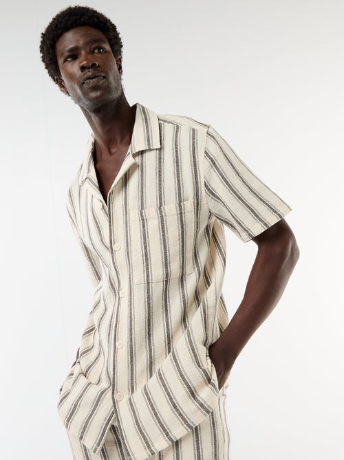 Chemise à manches courtes col crantée - Kiabi