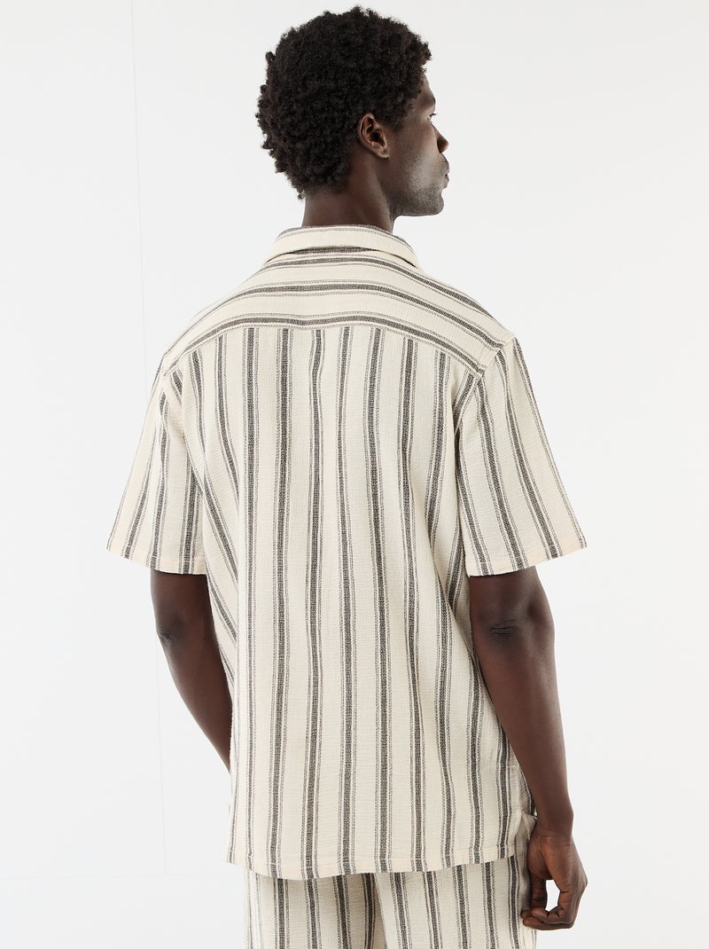 Chemise à manches courtes col crantée Blanc - Kiabi