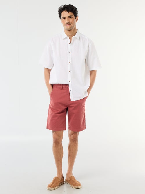Chemise à manches courtes en lin mélangé - Kiabi