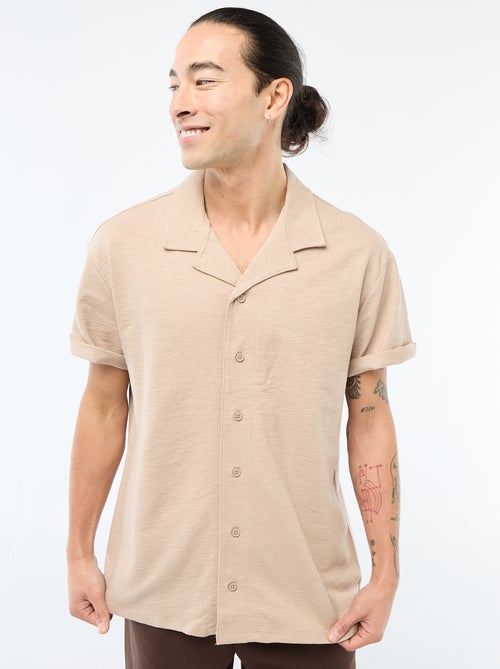 Chemise à manches courtes en maille - Kiabi