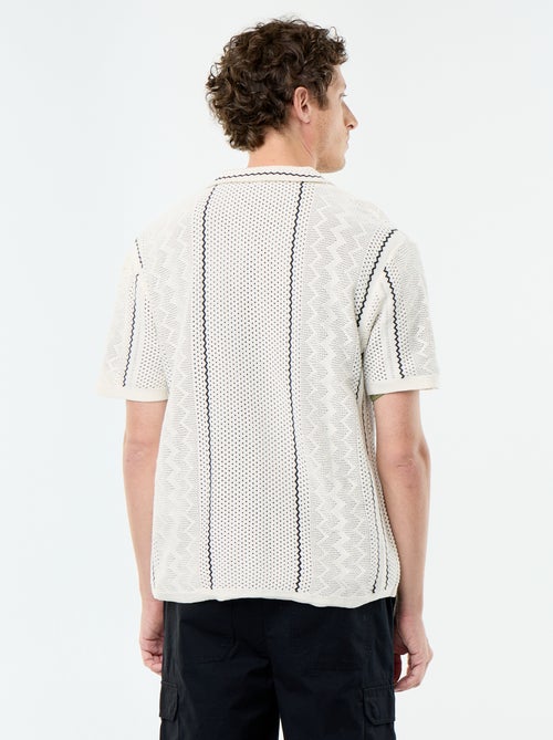 Chemise à manches courtes en maille fantaisie - Kiabi