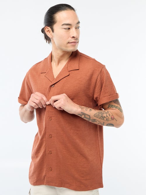 Chemise à manches courtes en maille - Kiabi