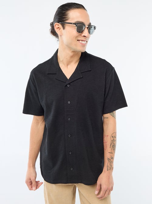 Chemise à manches courtes en maille - Kiabi