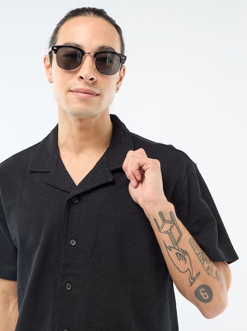 Chemise à manches courtes en maille - Kiabi