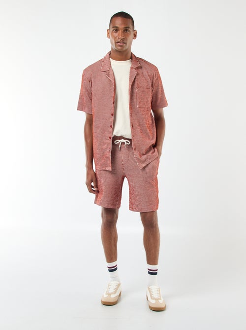 Chemise à manches courtes en matière type crépon - Kiabi