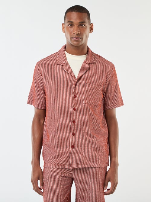 Chemise à manches courtes en matière type crépon - Kiabi
