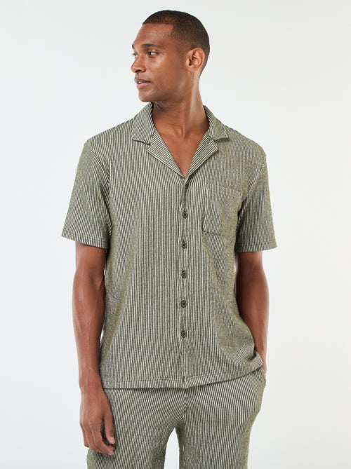 Chemise à manches courtes en matière type crépon - Kiabi