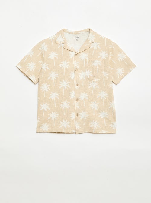 Chemise à manches courtes en nid d'abeilles - Kiabi