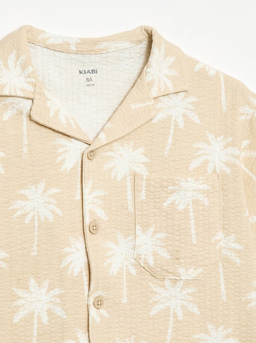 Chemise à manches courtes en nid d'abeilles - Kiabi
