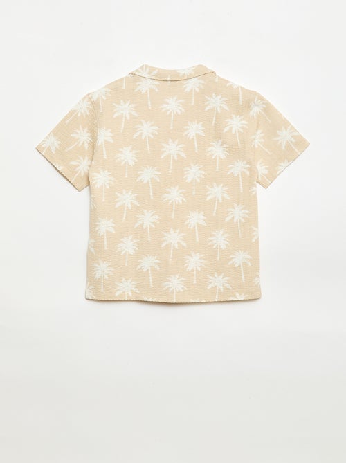 Chemise à manches courtes en nid d'abeilles - Kiabi