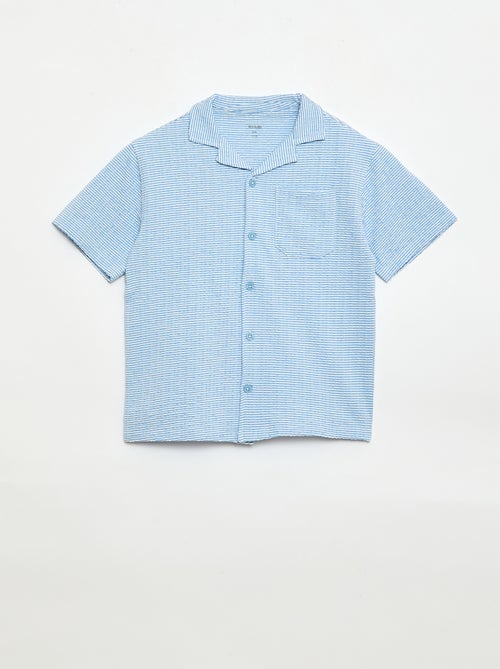 Chemise à manches courtes en nid d'abeilles - Kiabi