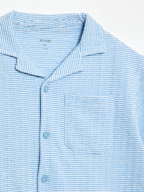Chemise à manches courtes en nid d'abeilles - Kiabi