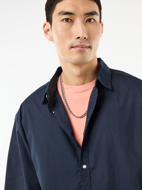 Chemise à manches courtes en popeline - Kiabi