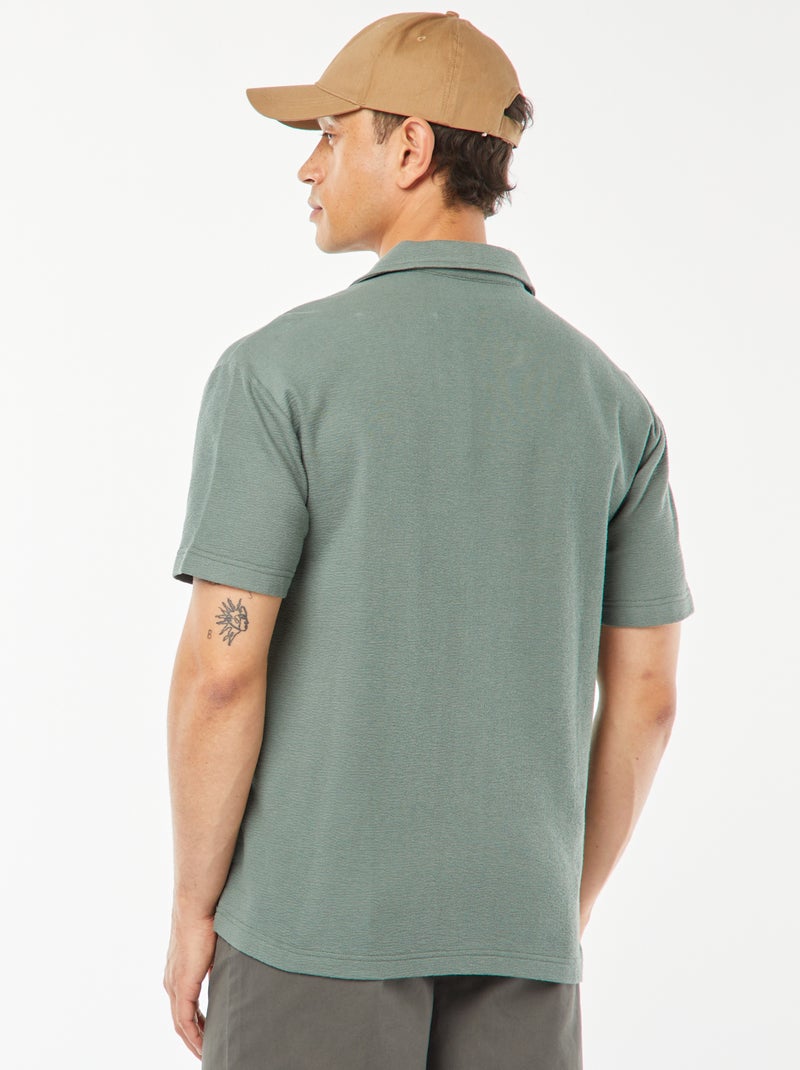 Chemise à manches courtes et col polo VERT - Kiabi
