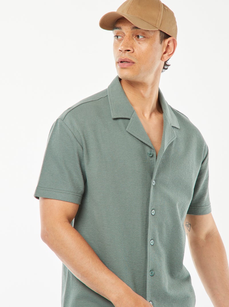 Chemise à manches courtes et col polo VERT - Kiabi