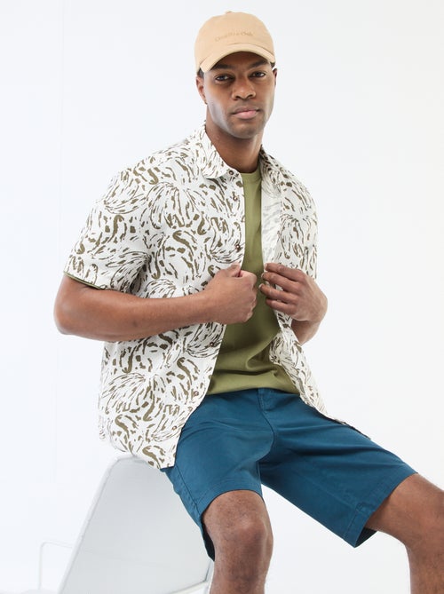 Chemise à manches courtes légère avec motif - Kiabi