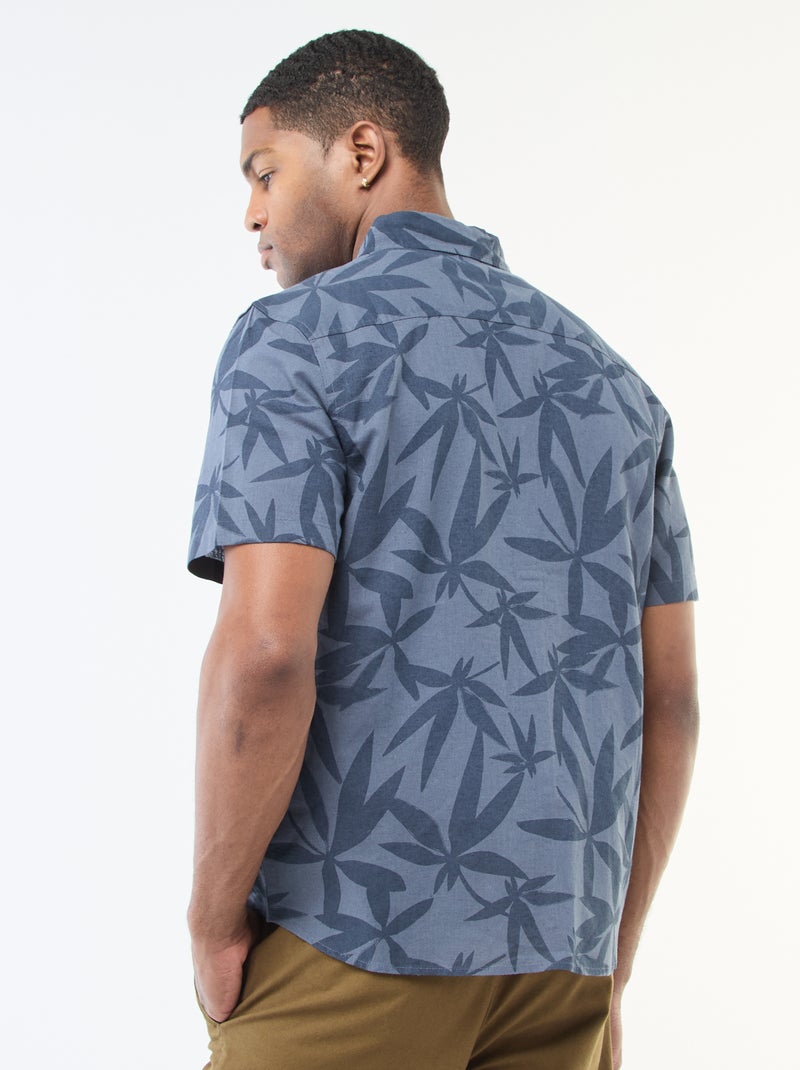 Chemise à manches courtes légère avec motif Bleu - Kiabi