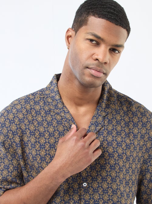 Chemise à manches courtes légère avec motif - Kiabi