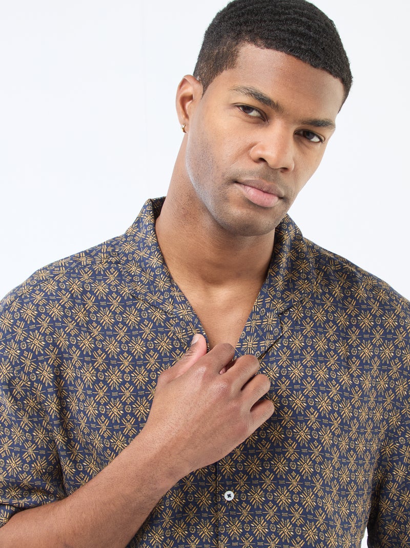 Chemise à manches courtes légère avec motif Bleu - Kiabi