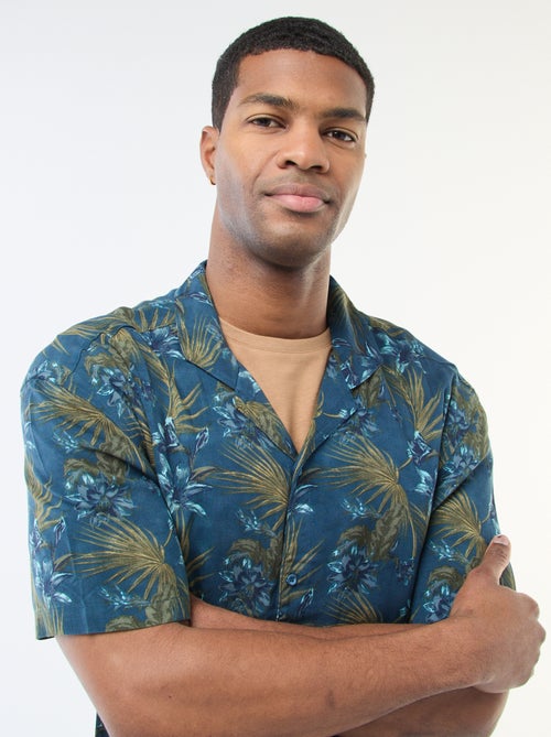 Chemise à manches courtes légère avec motif - Kiabi