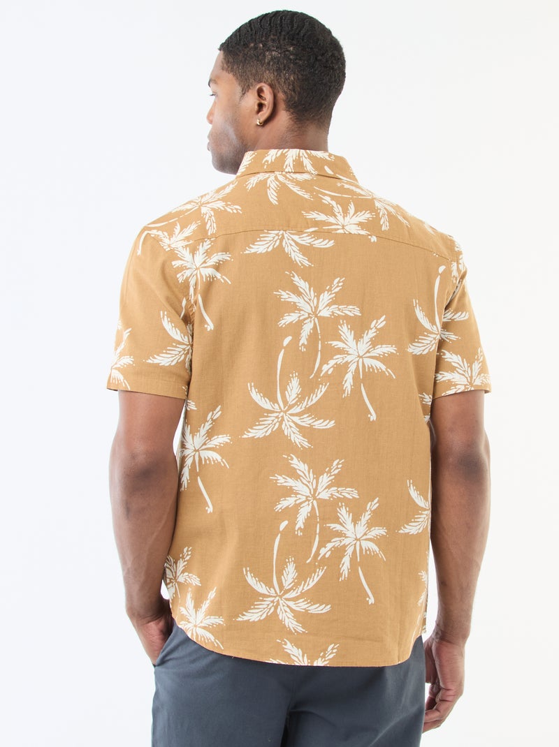 Chemise à manches courtes légère avec motif Marron - Kiabi