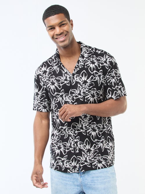 Chemise à manches courtes légère avec motif - Kiabi