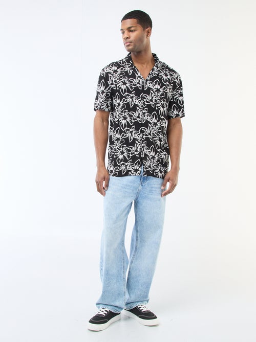 Chemise à manches courtes légère avec motif - Kiabi