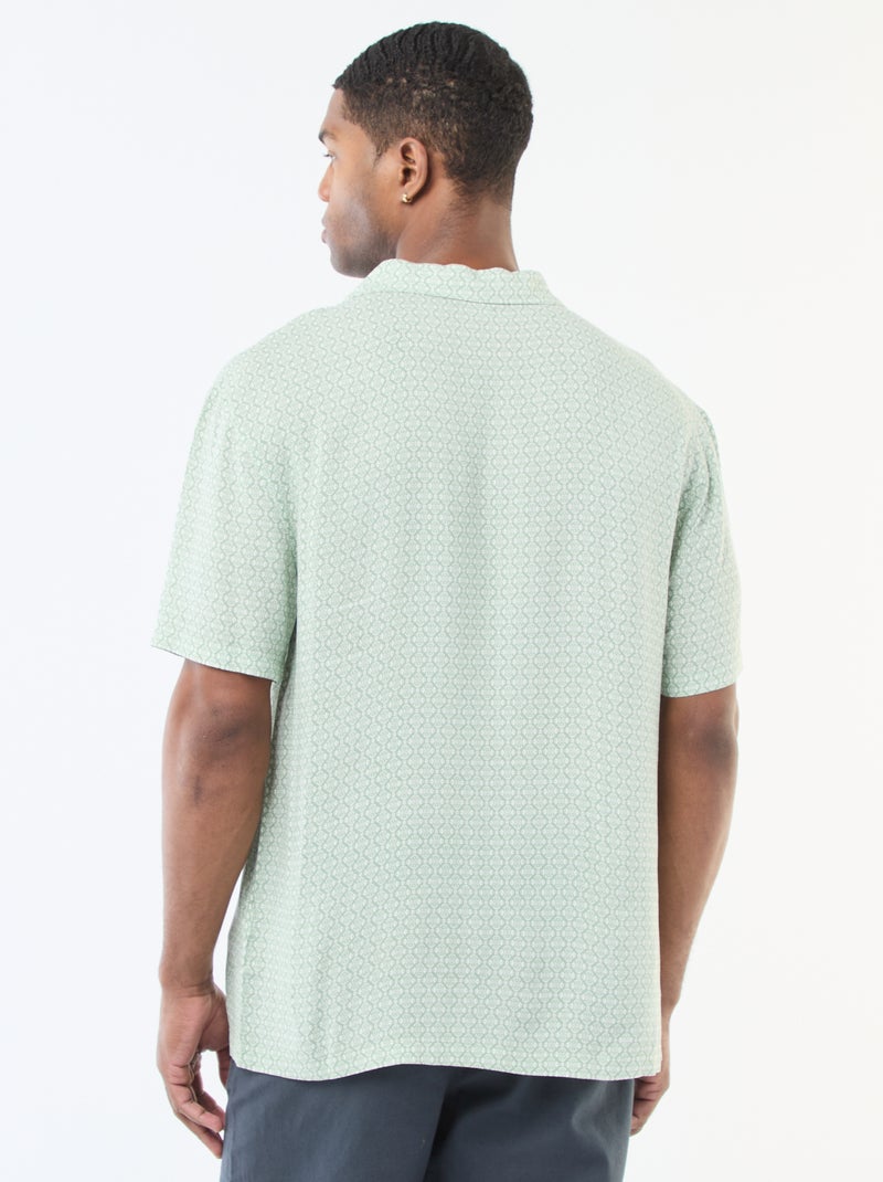 Chemise à manches courtes légère avec motif Vert - Kiabi
