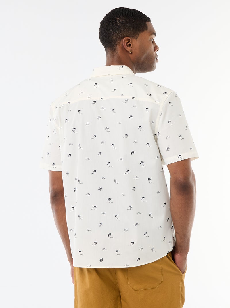 Chemise à manches courtes ouverture boutonnée Blanc - Kiabi