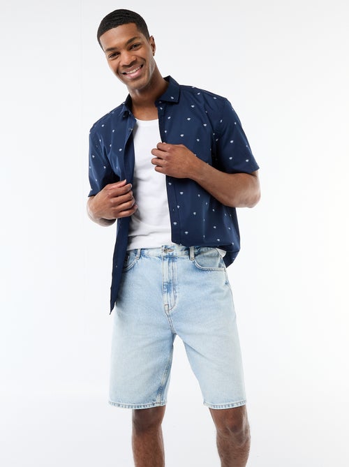 Chemise à manches courtes ouverture boutonnée - Kiabi