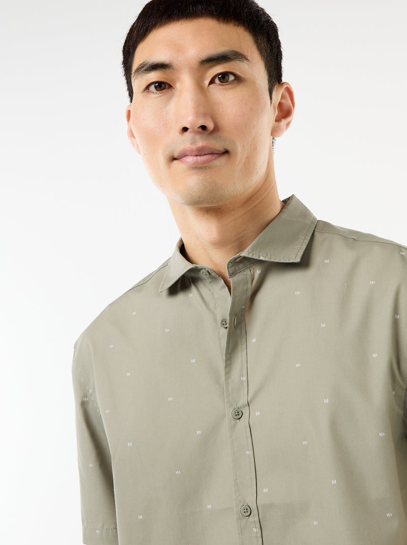 Chemise à manches courtes ouverture boutonnée Vert - Kiabi