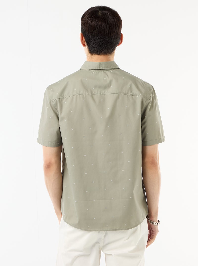 Chemise à manches courtes ouverture boutonnée Vert - Kiabi