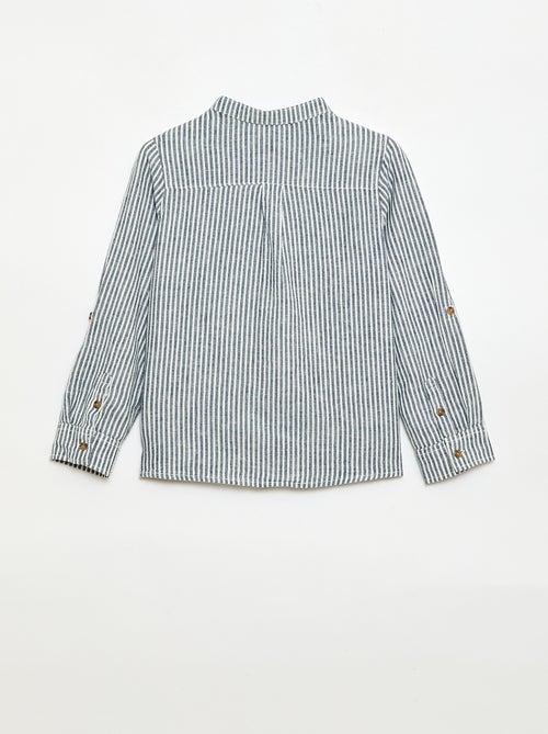 Chemise à manches longues en lin et coton - Kiabi