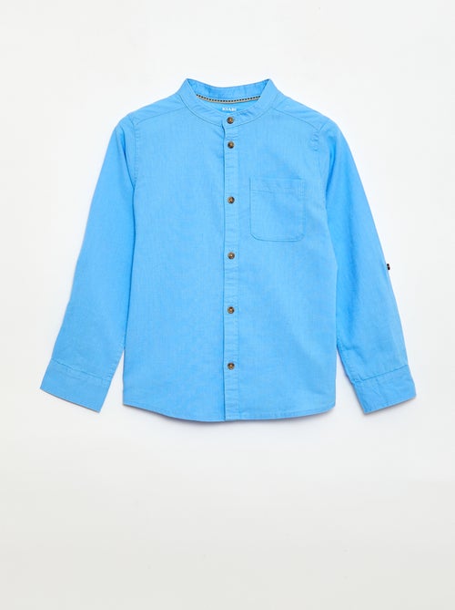 Chemise à manches longues en lin et coton - Kiabi
