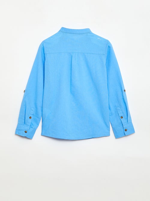 Chemise à manches longues en lin et coton - Kiabi