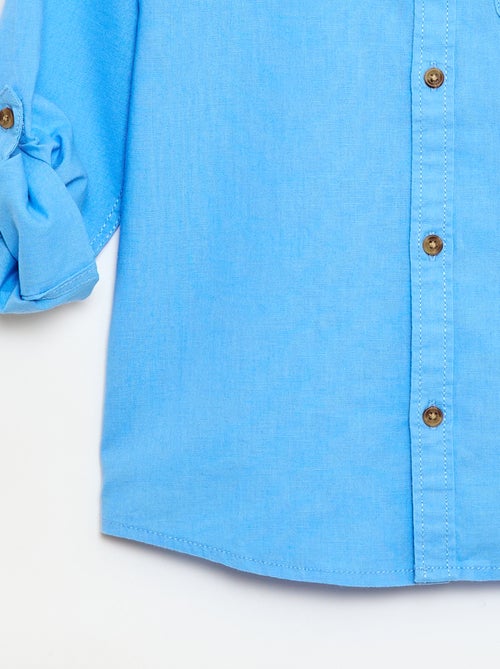 Chemise à manches longues en lin et coton - Kiabi