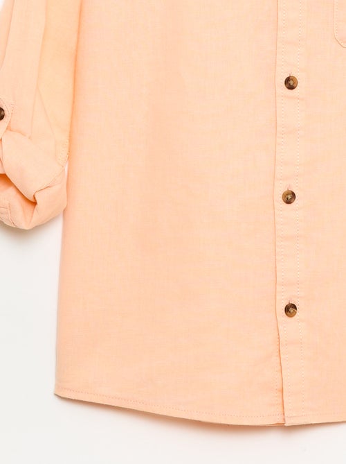 Chemise à manches longues en lin et coton - Kiabi