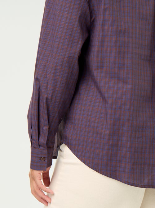 Chemise à manches longues et col lavallière - Kiabi