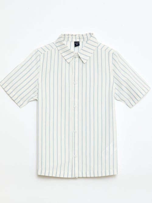 Chemise à rayures manches courtes en coton - Kiabi