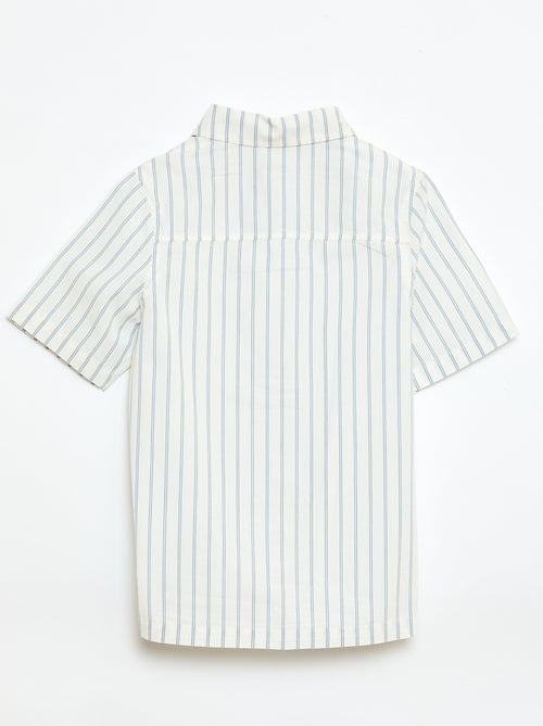 Chemise à rayures manches courtes en coton - Kiabi