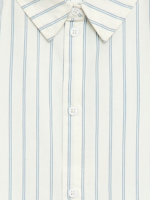 Chemise à rayures manches courtes en coton - Kiabi
