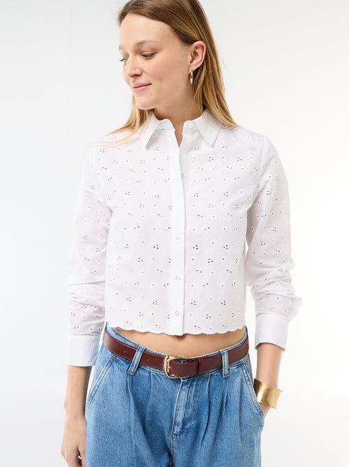 Chemise avec broderies all over - Kiabi
