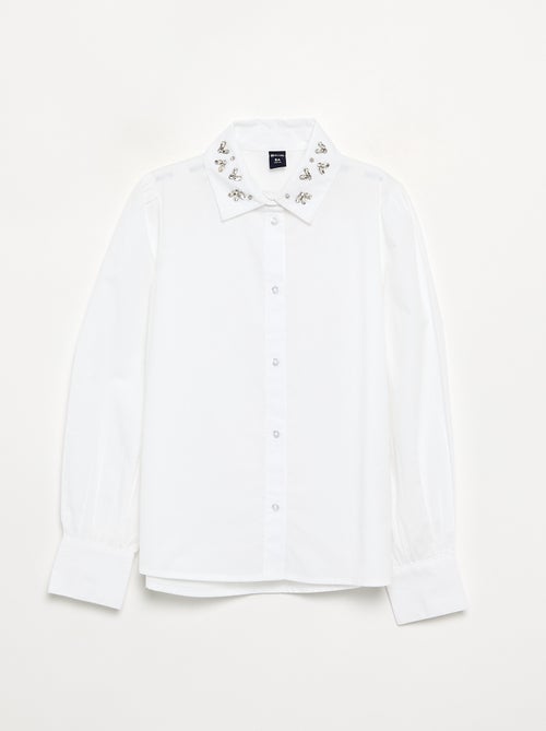 Chemise avec faux bijoux sur le col - Kiabi