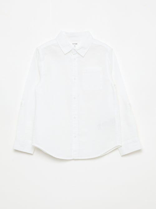Chemise avec poche et manches retroussables - Kiabi