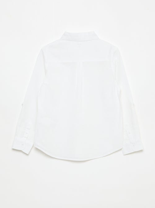 Chemise avec poche et manches retroussables - Kiabi