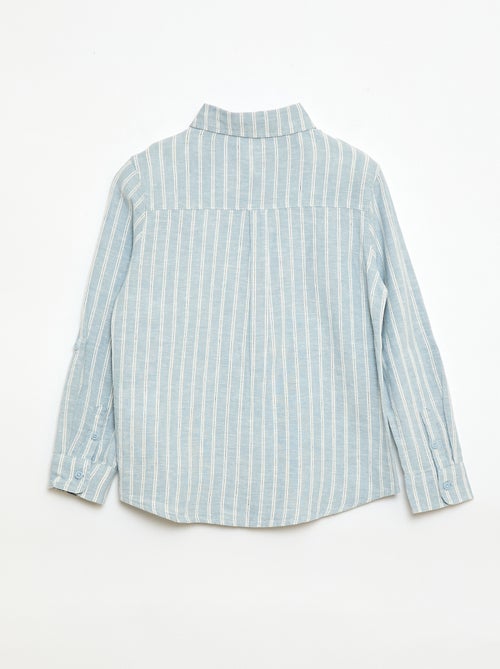 Chemise avec poche et manches retroussables - Kiabi