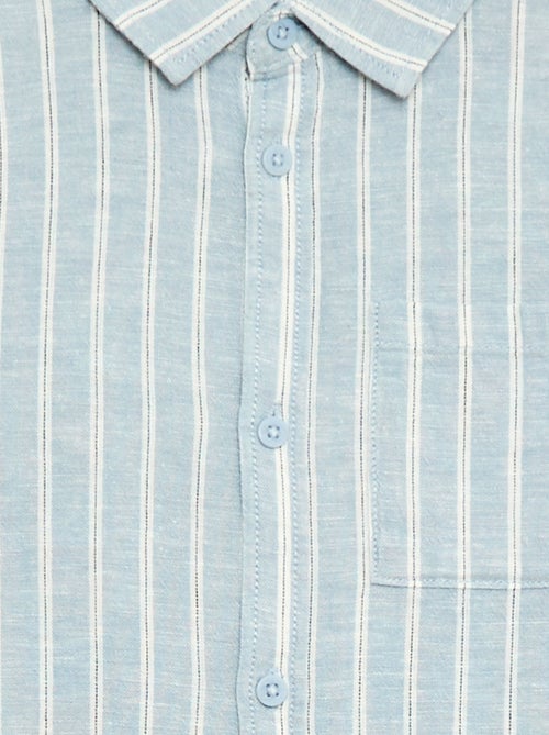 Chemise avec poche et manches retroussables - Kiabi