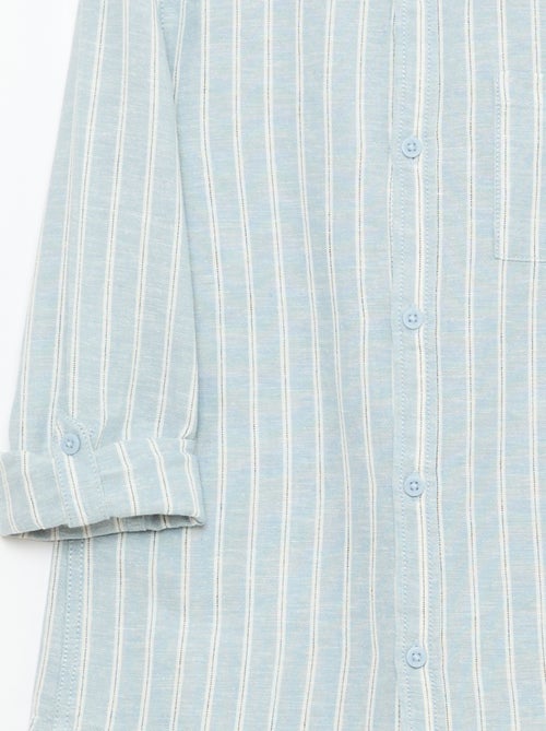 Chemise avec poche et manches retroussables - Kiabi