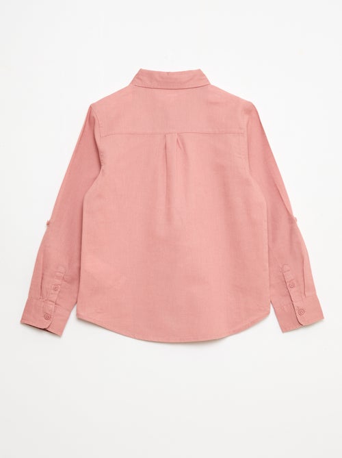 Chemise avec poche et manches retroussables - Kiabi